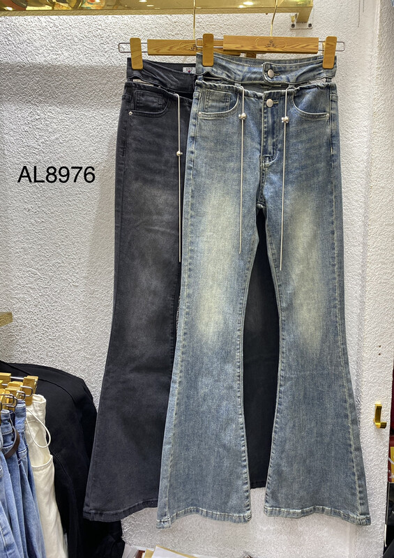 New in autumn! [QUEEN QUEEN] Retro high waist all-match jeans (with belt) AL8976# OZQ