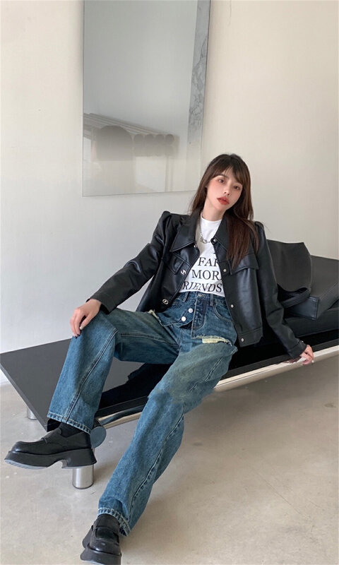 Autumn is new! [OKD] Design stretch all-match thin jeans 0909# GY