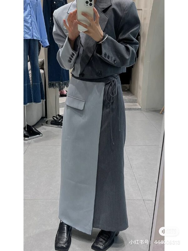 New in early autumn! [IN.CHOOSE U] temperament color matching design short suit + slim skirt two-piece suit (top one size skirt Sml) 69350# CQW