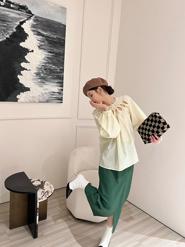 New in autumn! [FEIMAO (YIMAO)] Korean simple solid color long-sleeved shirt Z-4553# LSL