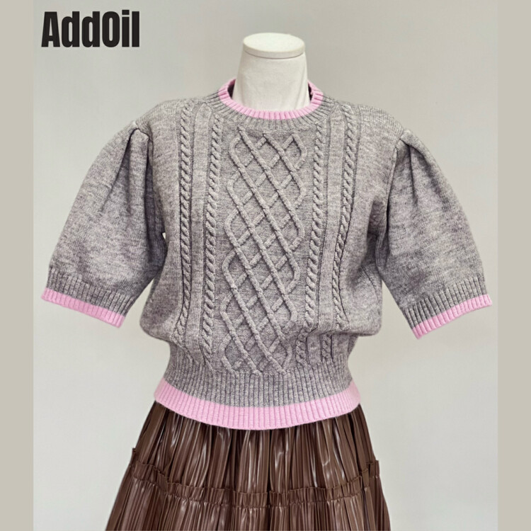New in autumn! [ADDOIL] Retro twist color matching warm sweater 9824# ZXL