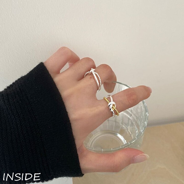 [INSIDE] Simple and fashionable color matching cross ring (with box random) J3481# ZXL