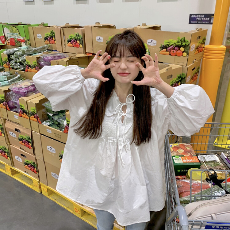 New in early autumn! [Timely rain] Korean style ins girl sweet and age-reducing design heavy-duty shirt (only selling shirts) A560# WPL