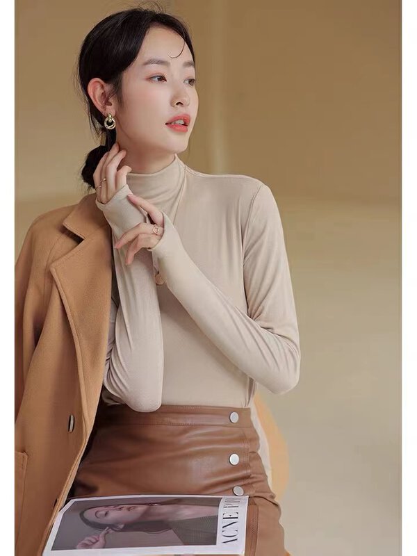 New in autumn! [KIKI STUDIO] Versatile core-spun yarn bottoming sweater 6722# HJY
