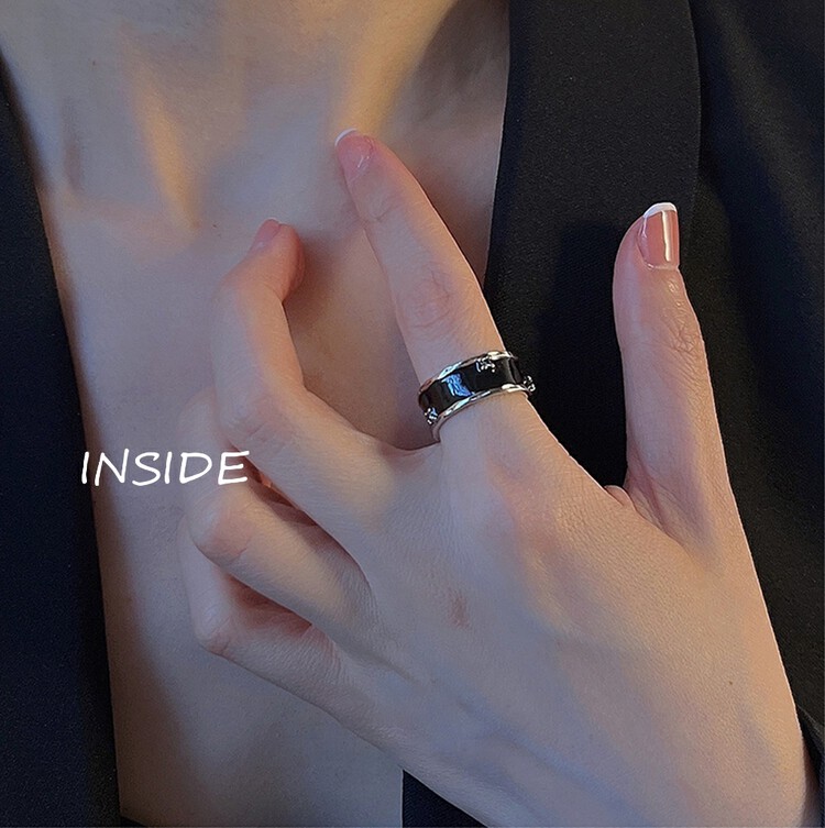 【INSIDE】Enamel niche fashion all-match ring (with box randomly) J3566# ZXL