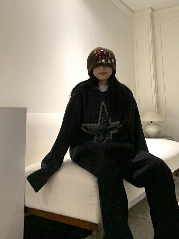 New in early autumn!【LAB EEDA】Fashion casual hooded star sweater M66326# OZQ
