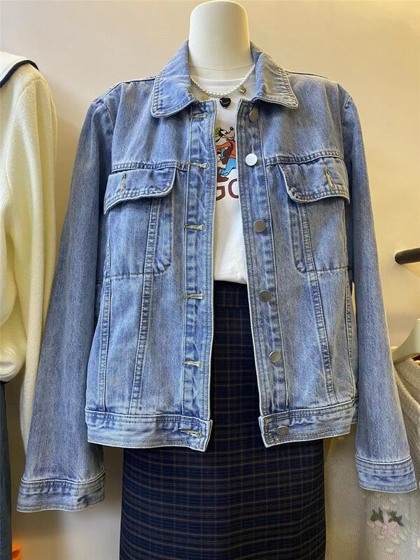 New in autumn! [SUSAN] Retro all-match square pocket denim jacket su7003# LSW
