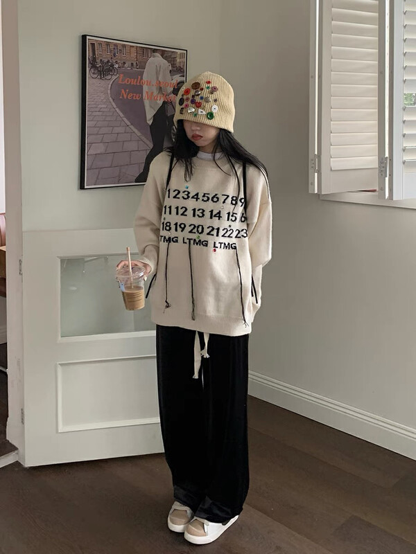 New in autumn!【LAB EEDA】Fashionable and casual digital fringed warm sweater M6542# OZQ