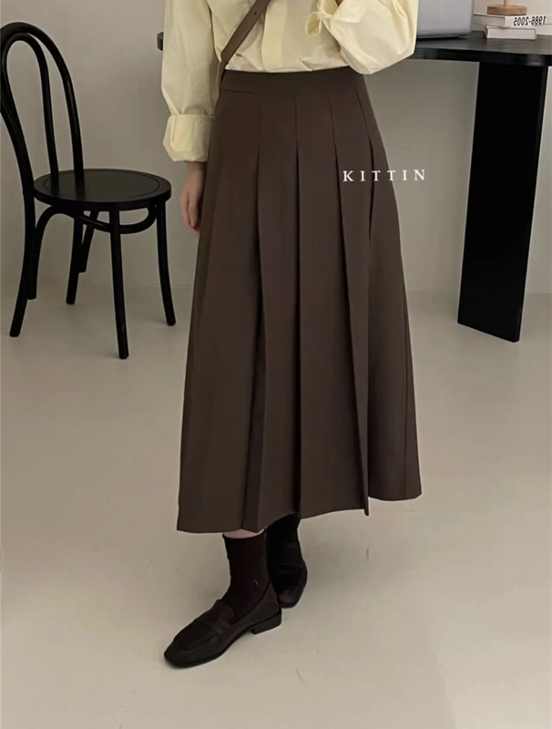 New in autumn!【FEIDING&NEW POST】Korean version all-match high waist pleated skirt YS3-6625# CLS