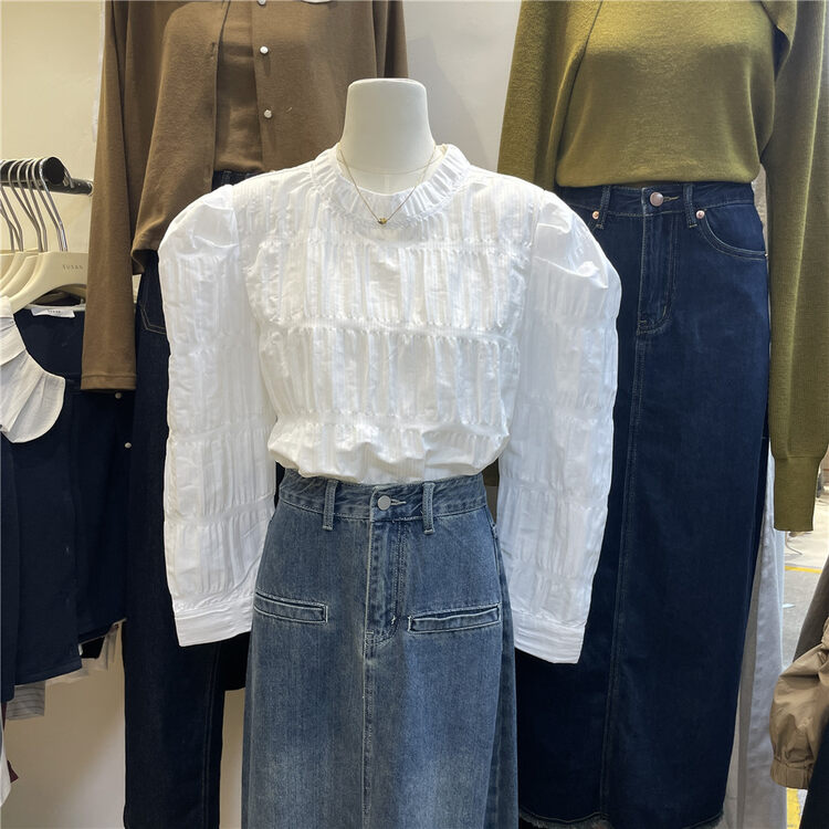 New in autumn! [SUSAN] temperament short puff sleeve shirt 81517# LSW