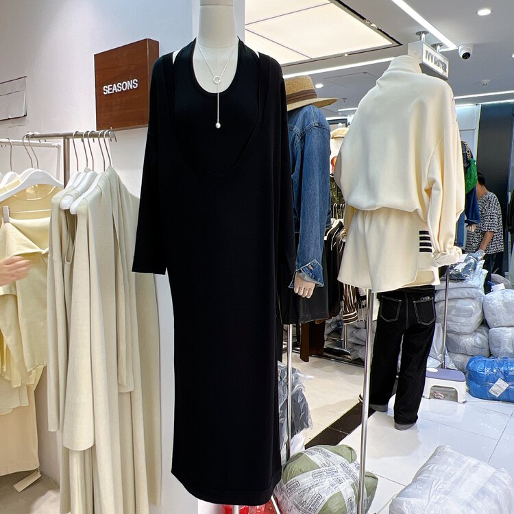 New in early autumn! [SEASONS] Simple and comfortable vest + V-neck loose dress suit 8821# XYJ