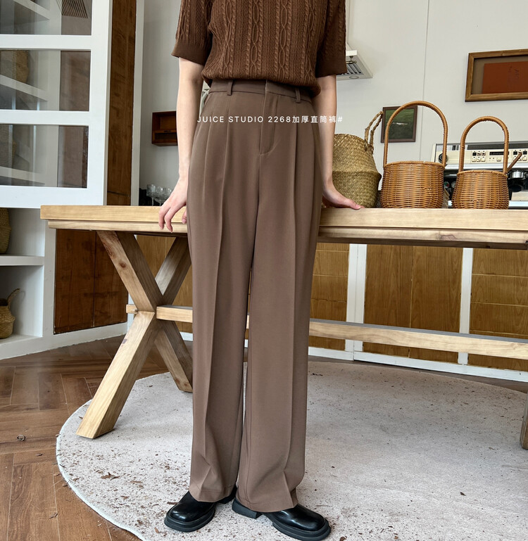 【JUICE】Korean style thickened straight trousers 2268