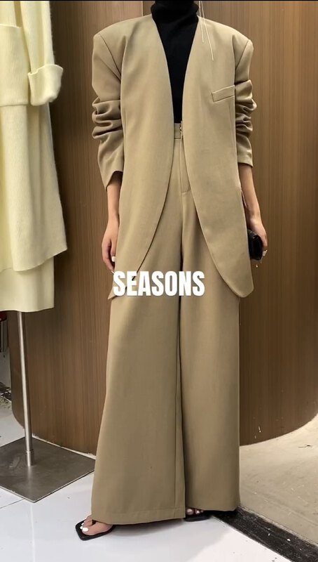 秋款上新!【SEASONS】高腰闊腿寬鬆休閒褲  66169-2#  XYJ