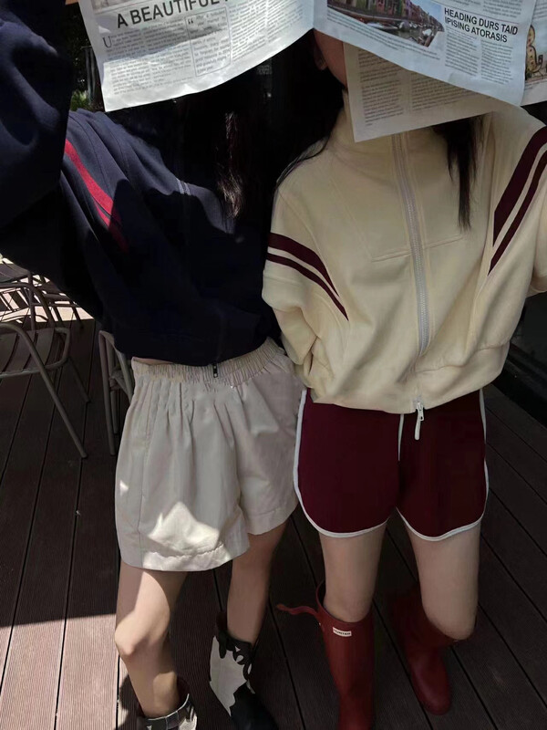 【RAINBOW】Explosive style contrast color stand collar net red short coat 06157# FHX