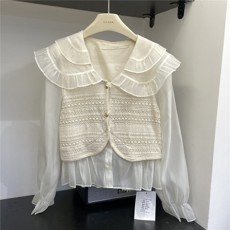 New in autumn! [SUSAN] Ladies blouse with patchwork fabric 81125# LSW
