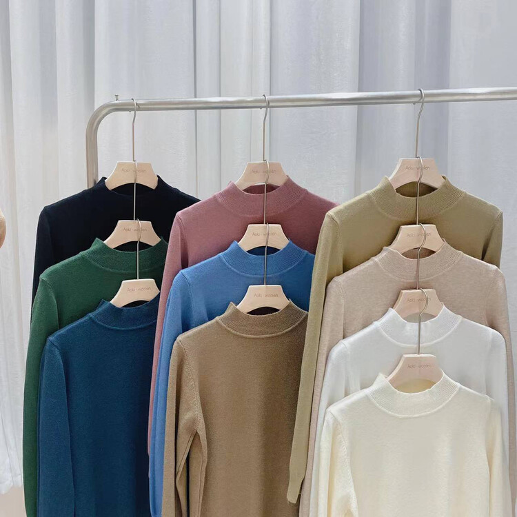 New in autumn! [Fire Music] Solid color simple slim Korean high-end knitted sweater 1333# WTT