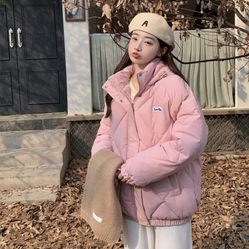 Real shot loyal dog Xiaoba with the same Japanese down jacket women's  winter new diamond-shaped grid oversize jacket