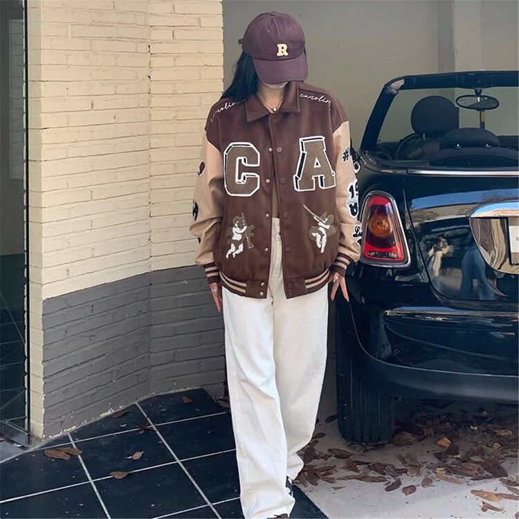 Early autumn new style! [LAB EEDA] baseball uniform flocking letter-breasted sweater W2346# OZQ