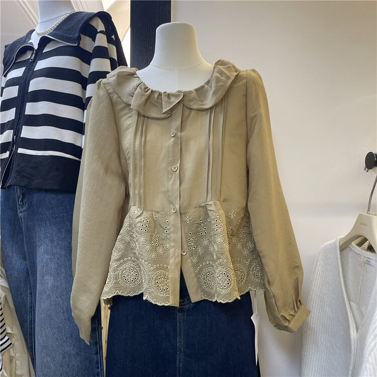 New in autumn! [SUSAN] Doll Collar Lace Temperament Shirt 81271# LSW