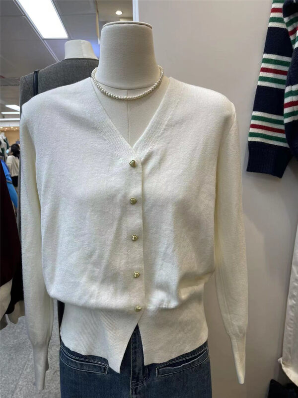 New in autumn! [SUSAN] Simple solid color single-breasted knitted cardigan 81900# LSW