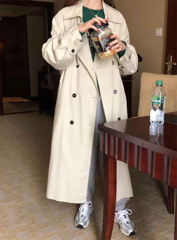 Autumn is new!【FEIDING&NEW POST】Korean style casual double-breasted long trench coat (with belt) NP857# CLS