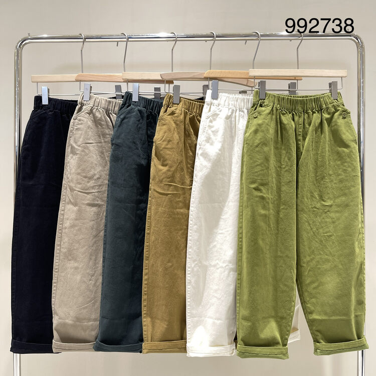 New in autumn! [TWENTY printed wood] elastic waist clean comfortable casual pants 992738# L