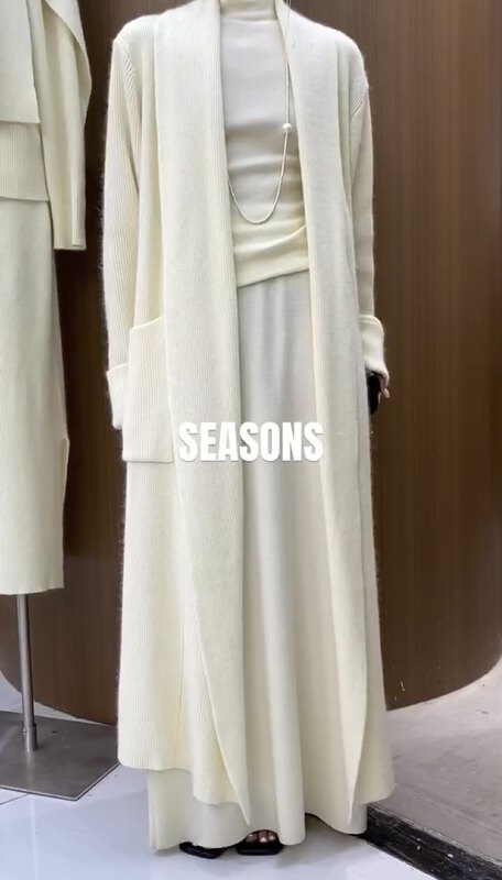 New in autumn!【SEASONS】Korean fashion loose warm sweater (with belt) 8850# XYJ