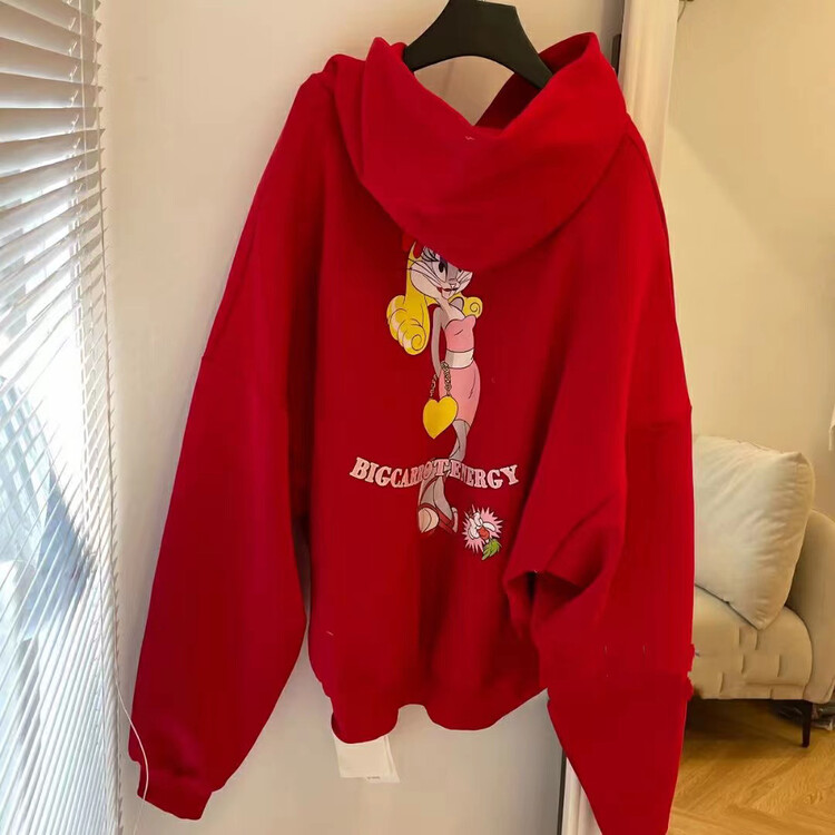 [RAINBOW] Explosive Large Hooded Buggy Bunny Sweatshirt 08535