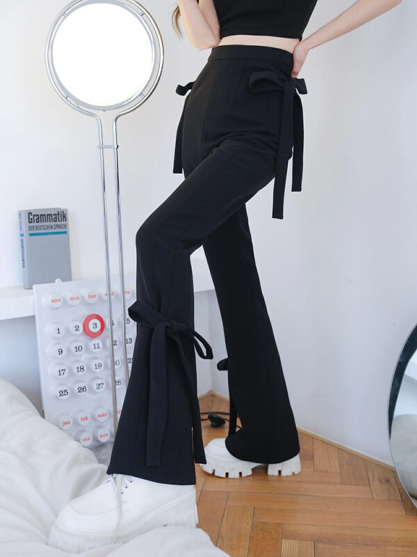 【ALALA EMELIA】Nice high-end all-match bow design casual pants B2023