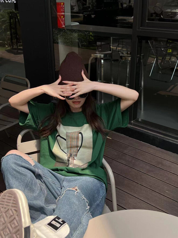 Original price 55.27! [RAINBOW] Explosive love 3D printed short-sleeved T-shirt 08399# FHX