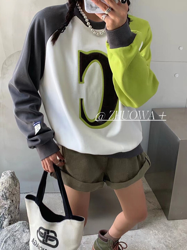 New in autumn! [Strictly selected by buyers - Zhuowa] Trendy alphabet print sweater 5083# CL