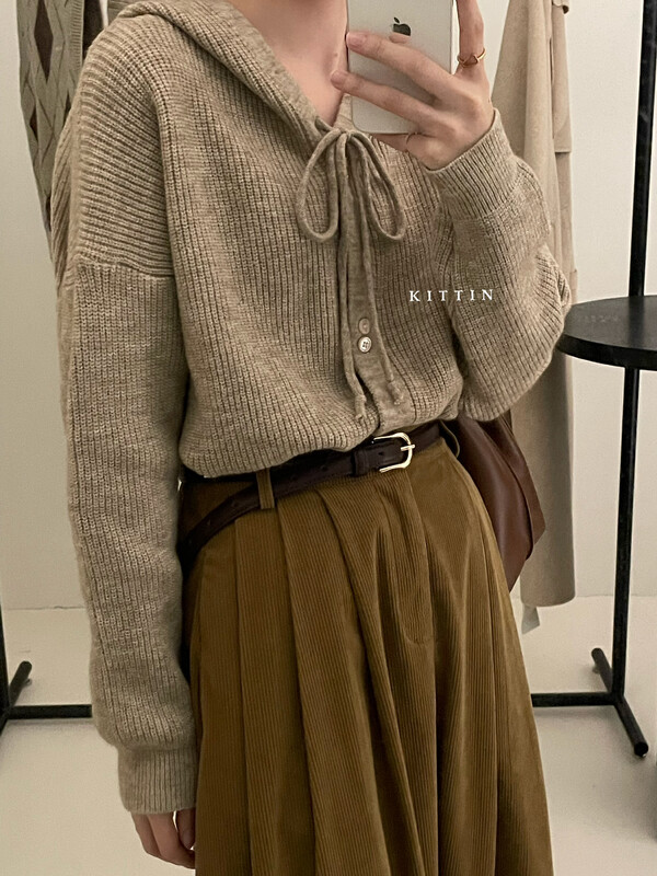 【KITTIN】Korean style hooded cardigan sweater 1370
