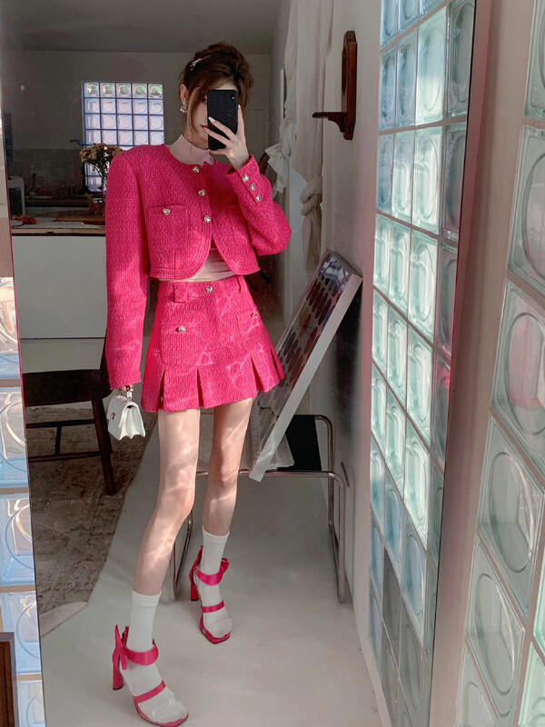 [ALLA EMELIA] Niche Haute Couture Small Fragrance Series Jacket Pleated Skirt Suit T2275