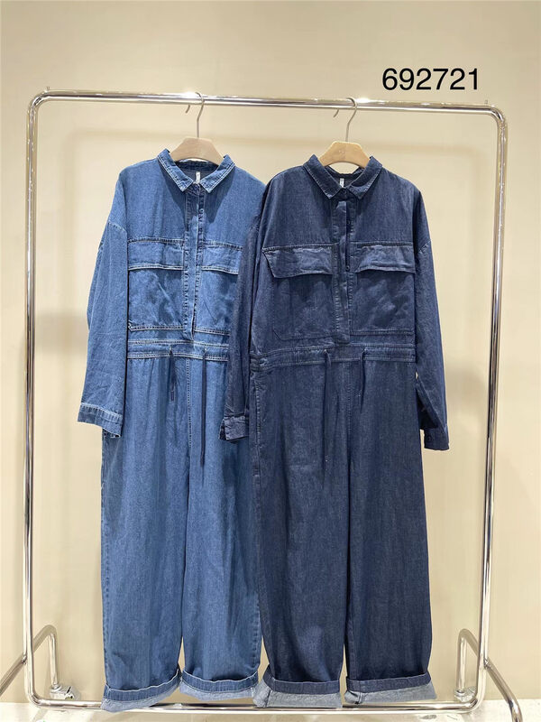 New in autumn! [TWENTY printed wood] Korean fashion texture jumpsuit 692721# L
