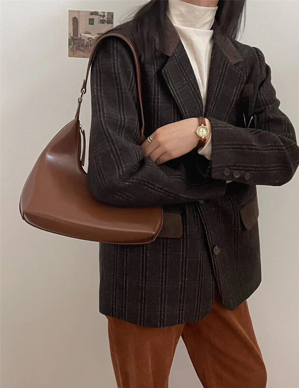 Autumn is new! [FEIDING&NEW POST] commuter style temperament plaid suit 877-K2# CLS