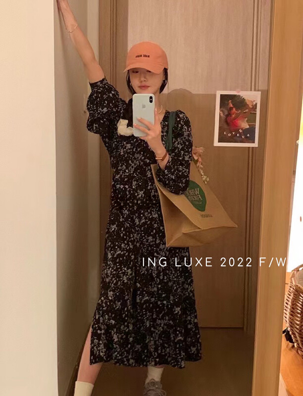 【ING】French temperament gentle floral dress 9352