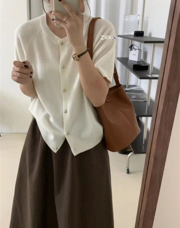 New for Autumn!【FEIDING】Macaron color all-match wool skin-friendly knitted cardigan YS2-9822# CLS
