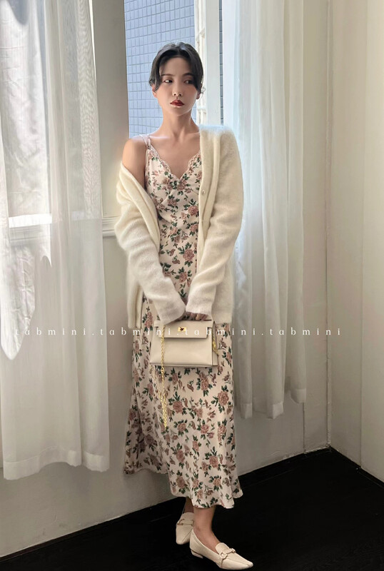 New in autumn!【TABMINI】Floral pleated sleeveless dress Q11277-G# WPL