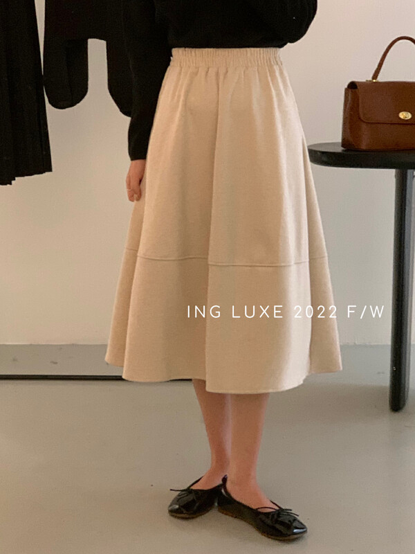 【ING】Korean version of simple twill stitching skirt 8169