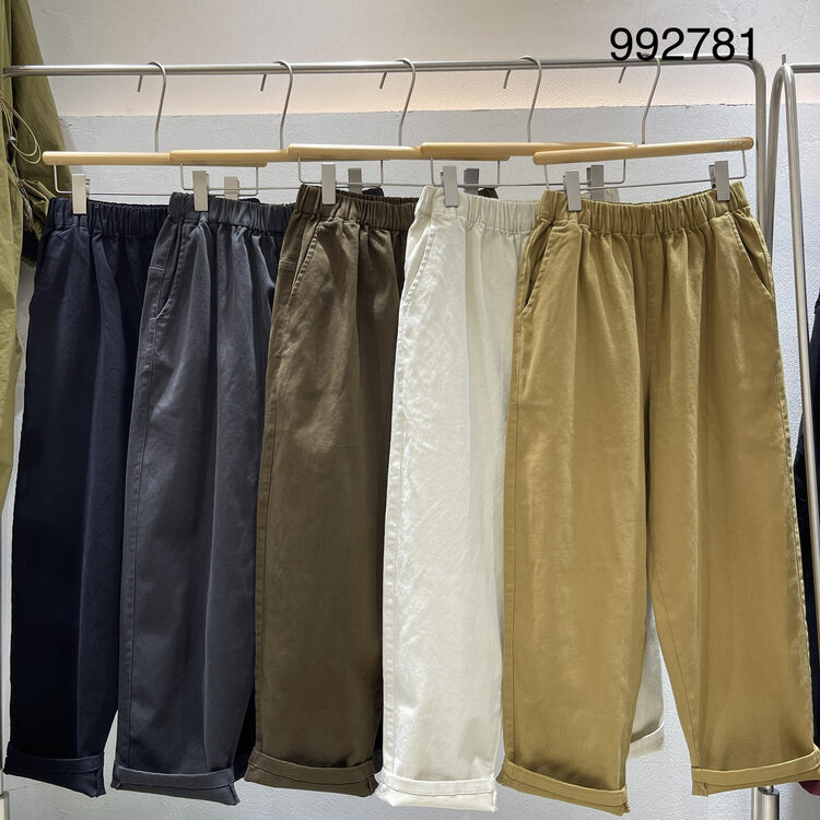 New in autumn! [TWENTY printed wood] elastic waist clean comfortable casual pants 992781# L