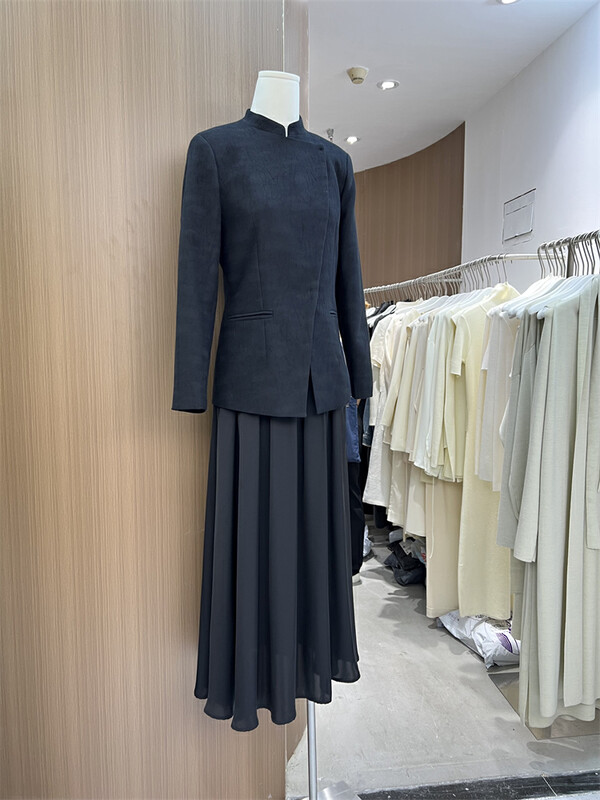 Early autumn new style!【SEASONS】Simple solid color mid-length skirt 66109# XYJ