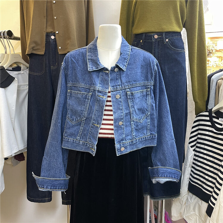 New in autumn! [SUSAN] Short denim jacket without flap pockets su7019# LSW