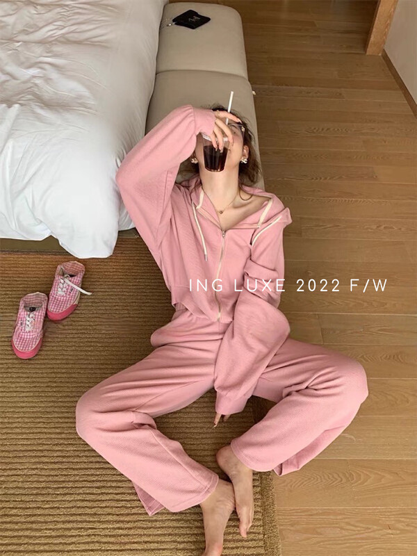 【ING】Girls Lazy Sweater Casual Pants Set 8332