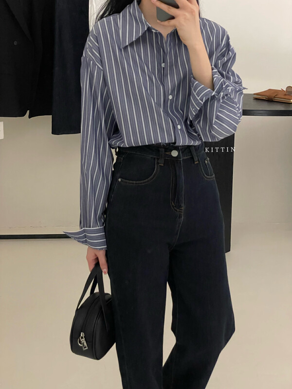 【KITTIN】Korean style cotton sliver shirt 8187FW# FHX