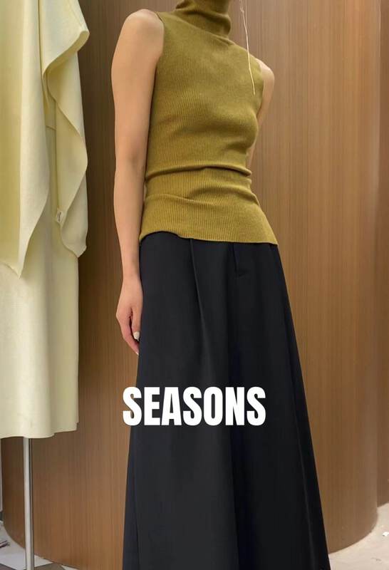 New in autumn!【SEASONS】High-neck simple all-match knitted sweater 8830# XYJ