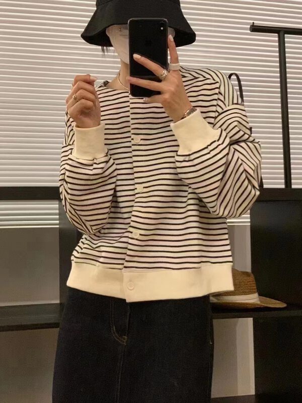 New in autumn!【FEIDING】Korean all-match casual striped sweater YS3-5817# CLS