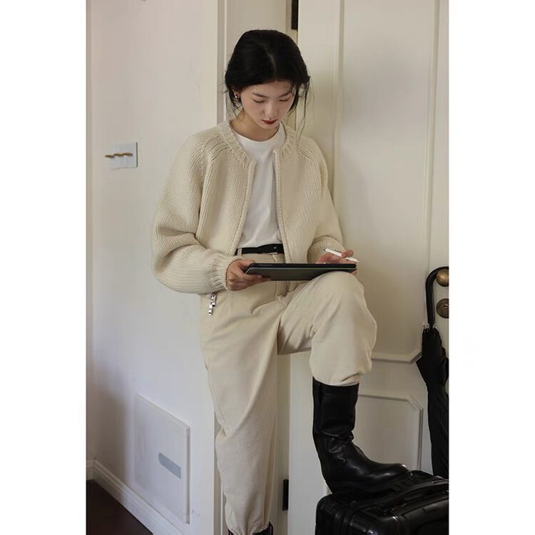 New in autumn!【SUSAN】Korean Versatile Zipper Knit Cardigan 81728# LSW