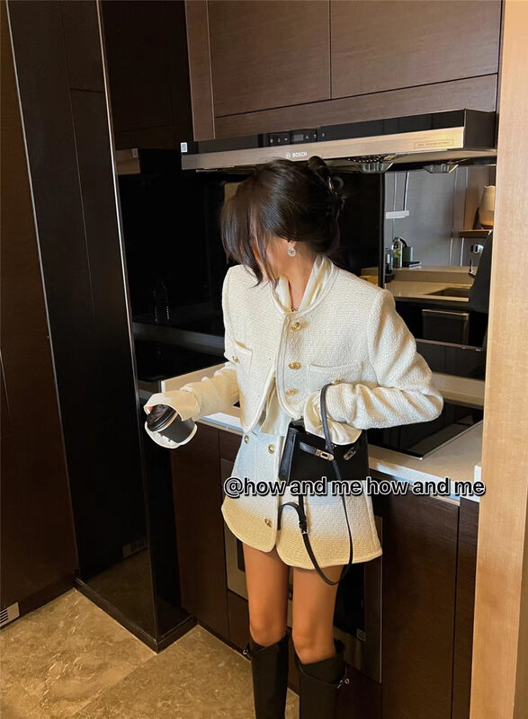 New in autumn!【 HOW AND ME Cheng Xi】Temperament high-end tie design puff sleeve shirt 5100-1# CQW