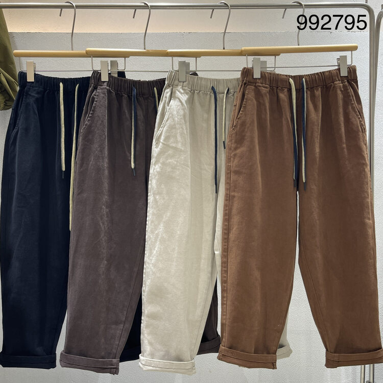 New in autumn! [TWENTY printed wood] slim drawstring harem comfortable casual pants 992795# L