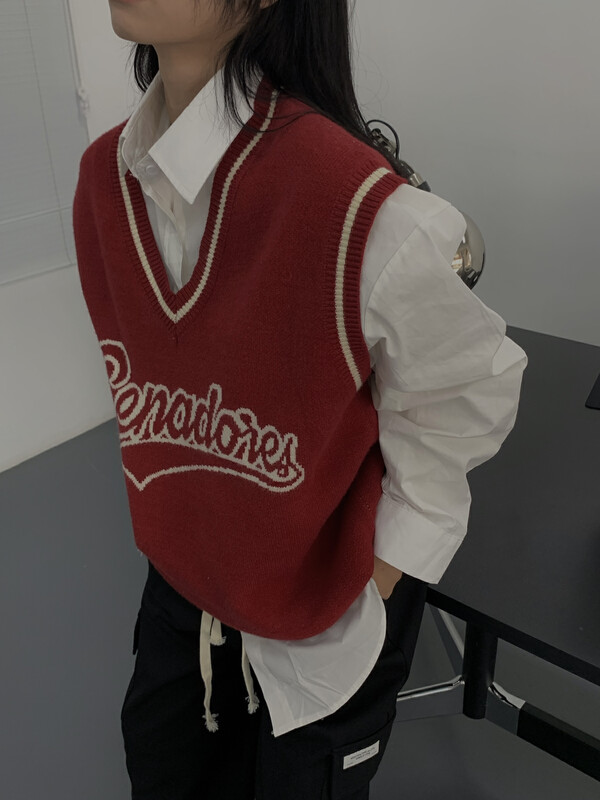 【RAINBOW】American Retro Wool Vest Vest (College Style) 9068# FHX